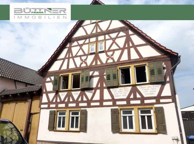 Ansicht eines Fachwerkhauses.